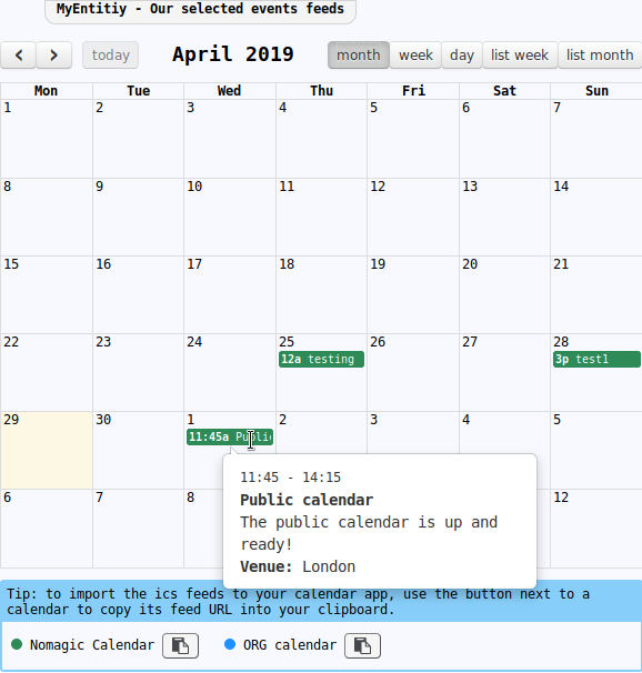 Display your ics calendar on your website FOSS Notes