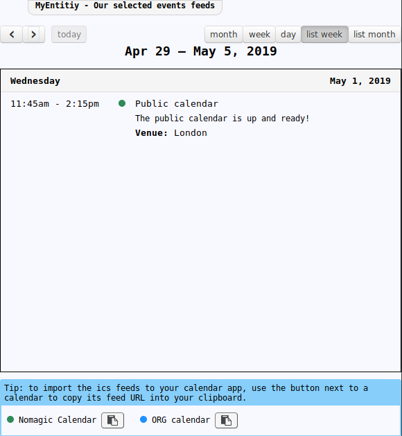 Display your ics calendar on your website FOSS Notes